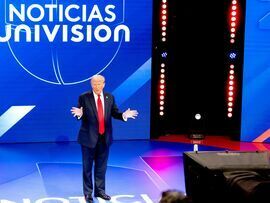 Trump during a Noticias Univision presidential town hall in Miami on Oct. 16