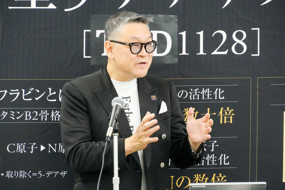 5-デアザフラビンに注目していると語る佐々木広行代表取締役会長兼CEO