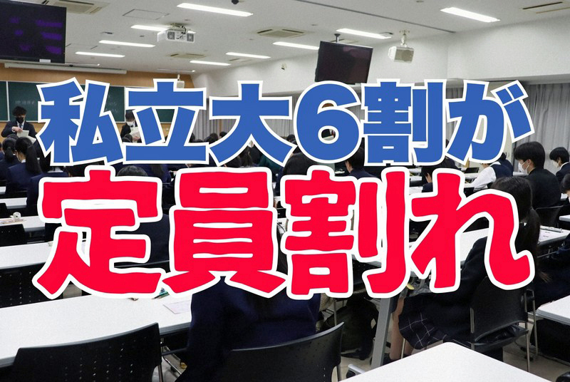 私立大6割が定員割れ