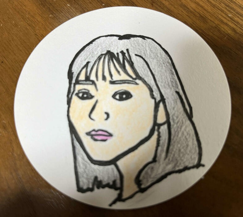 映画監督谷健二氏が描いた新谷ゆづみの似顔絵