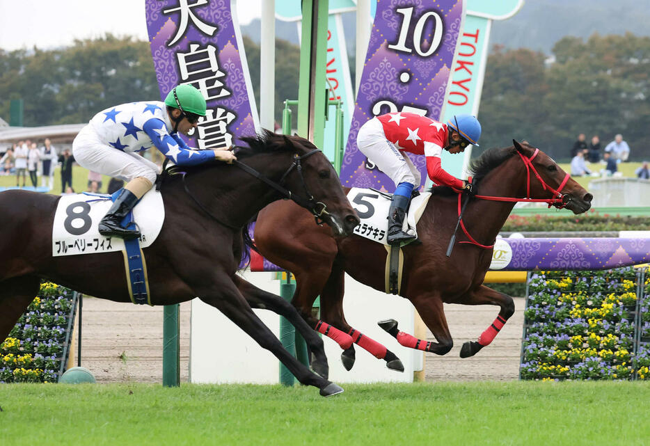 東京4R、牝馬限定の2歳新馬戦を制したルージュラナキラと岩田康騎手（右）（撮影・丹羽敏通）