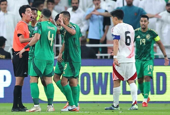 サウジvs日本で笛を吹く韓国人主審。写真：梅月智史（サッカーダイジェスト写真部／現地特派）