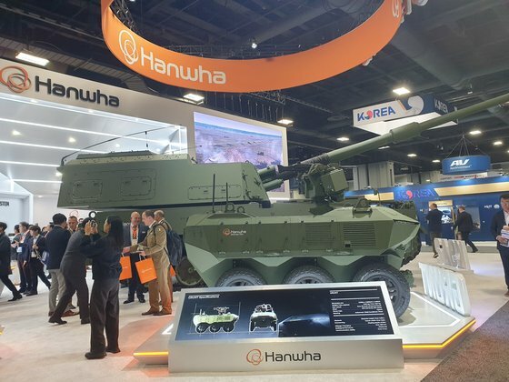 ハンファディフェンスＵＳＡがＡＵＳＡ２０２４に展示したＫ９Ａ２自走砲　チェ・ヒョンホ