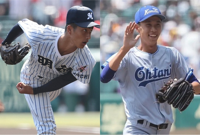 池崎安侍朗（明徳義塾）、西川大智（小松大谷）※写真は過去の取材より