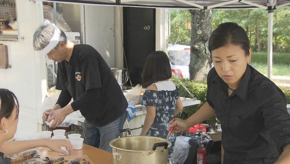 豪雨災害後初めての炊き出し（10月1日）