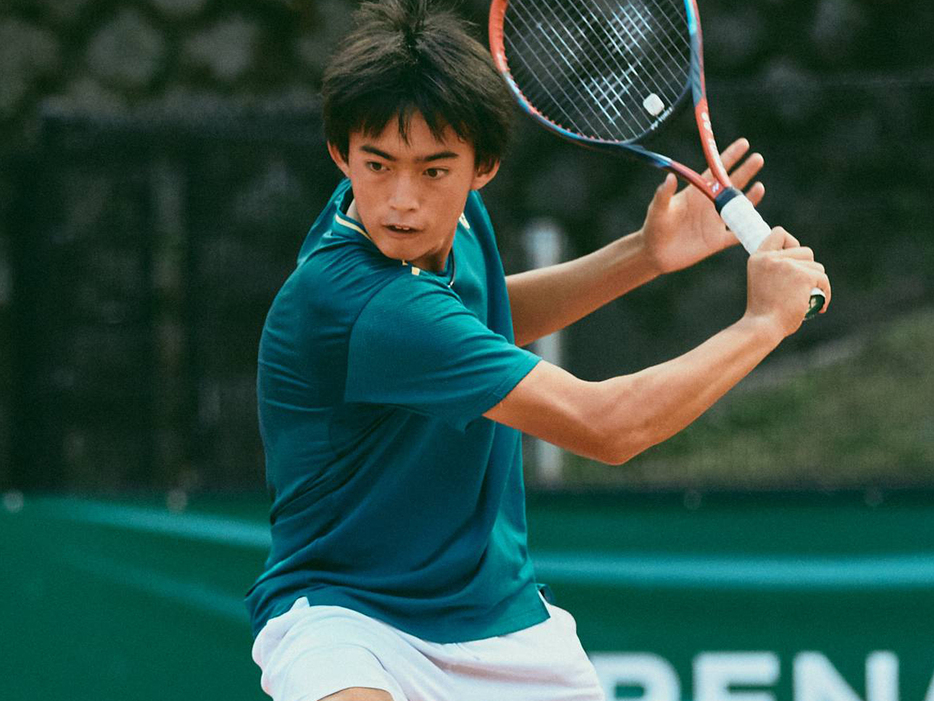 「Roland-Garros Junior Series By Renault アジア大会」（東京・第一生命相娯園テニスコート）のグループCを首位で通過した川西飛生（湘南工科大学附属高校）（@FFT）