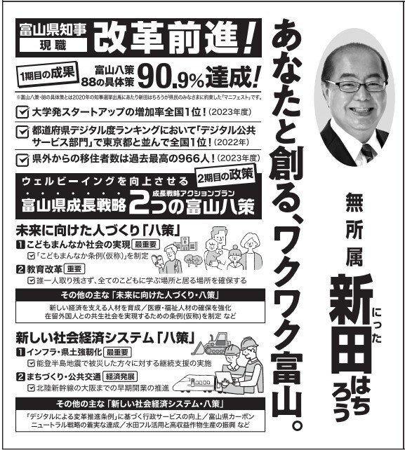 富山県知事選挙　選挙公報