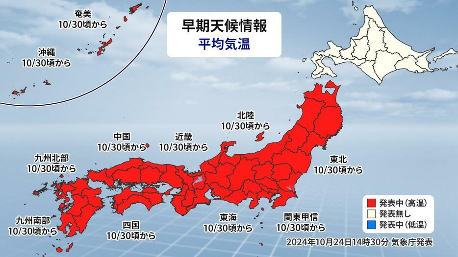 高温に関する早期天候情報。