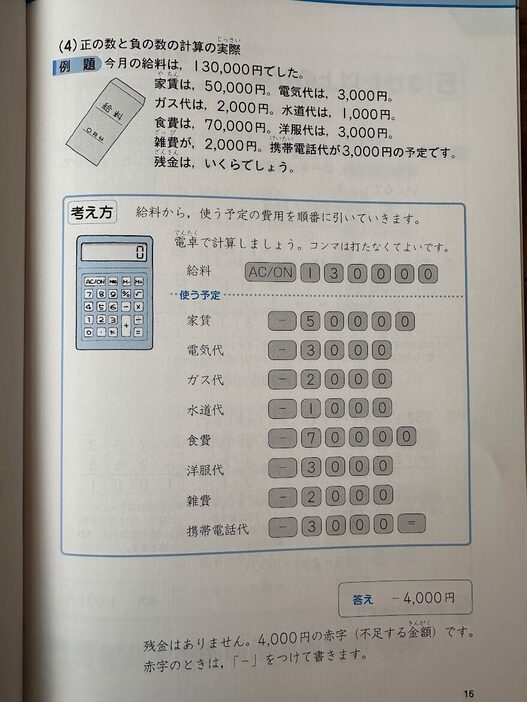 息子が当時、特別支援学級で使っていた教科書の内容（立石美津子さん提供）