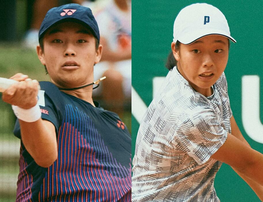 (左から)田畑遼と早坂来麗愛[画像/『Roland-Garros Junior Series by Renault』]