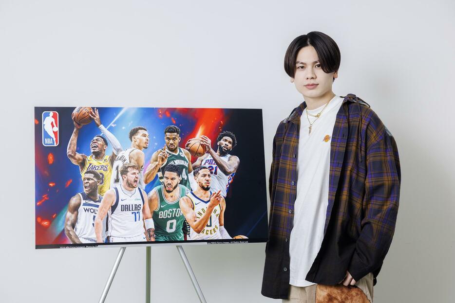 WOWOWの「BE:FIRST MANATO 初登場！NBA2024-25 シーズン開幕直前 SP！」に出演した「BE:FIRST」のMANATOさん＝WOWOW提供