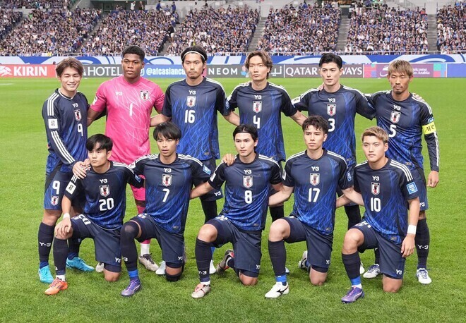 10月シリーズを１勝１分けで終えた日本代表。写真：金子拓弥（サッカーダイジェスト写真部）