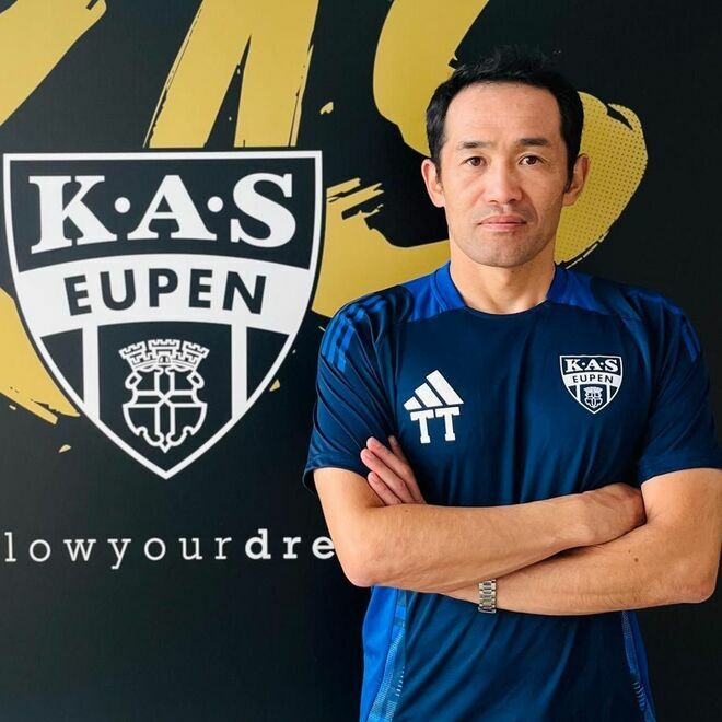 オイペンのGKコーチに就任した田口氏。(C)K.A.S. Eupen