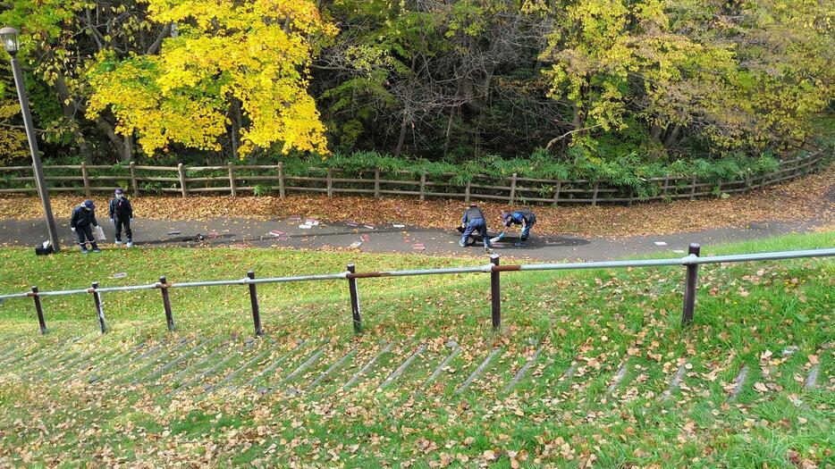 長谷知哉さんが倒れていた文京台南町公園の遊歩道