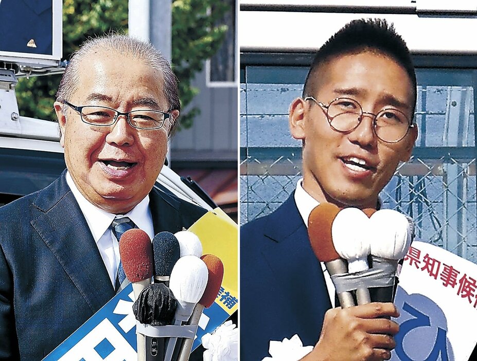 百塚怜氏（右）と新田八朗氏（左）