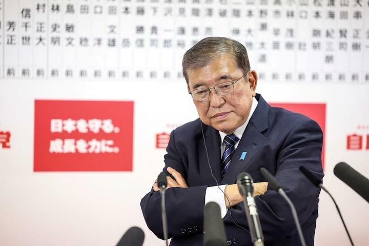 総選挙で大敗した自民党の石破首相　Takashi AoyamaーPoolーREUTERS