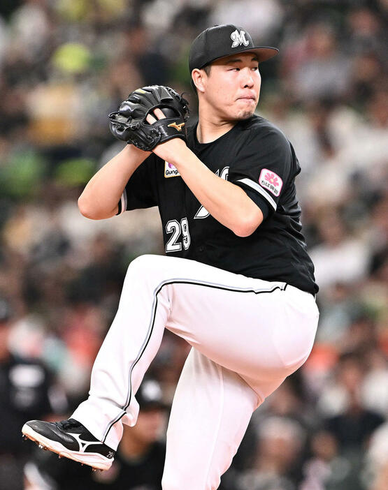 ロッテ西野勇士（2024年9月28日撮影）