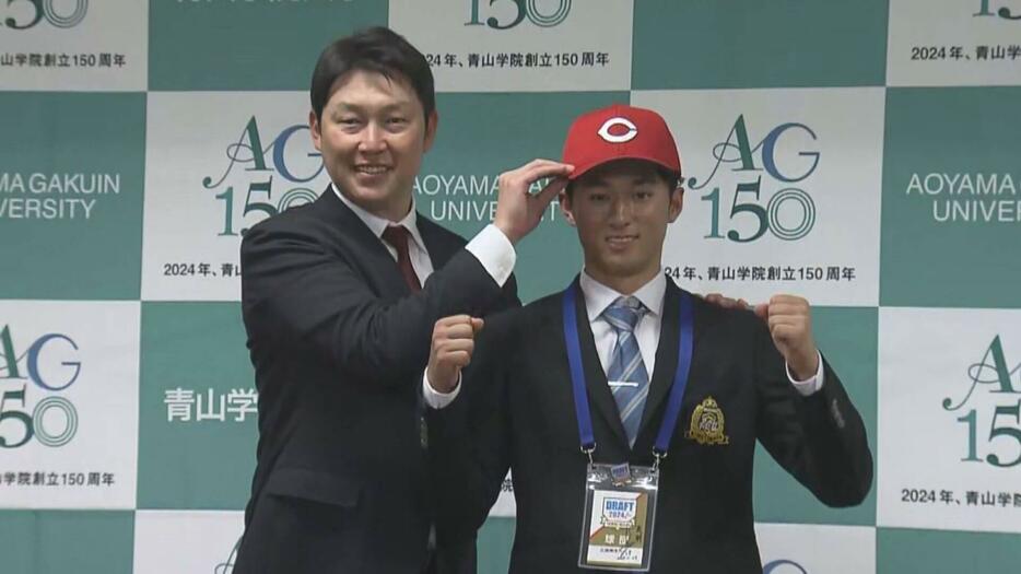 カープ　ドラフト１位佐々木選手に新井監督が指名あいさつ「侍ジャパンに選ばれる選手に」