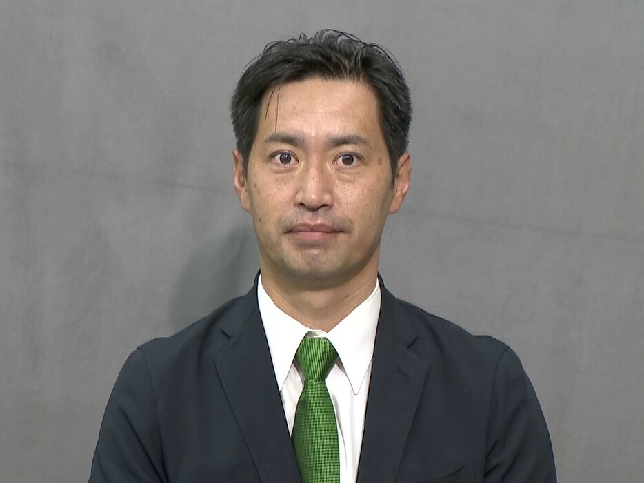 当選を確実にした立憲民主党の下野幸助さん