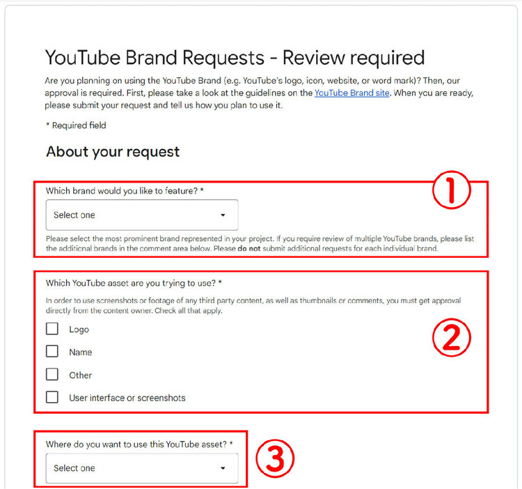 YouTubeのロゴマークの使用許諾の正式な申請方法1