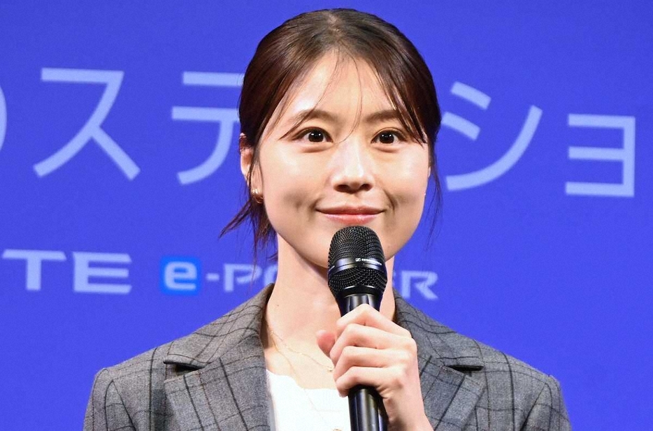 ＜日産ノート　e－POWER　乗りステーション発表会＞発表会に出席した有村架純（撮影・小渕　日向子）