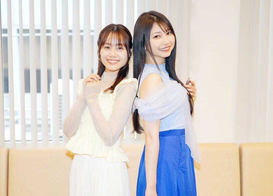 「がんばっていきまっしょい」に出演する伊藤美来さん（左）と雨宮天さん