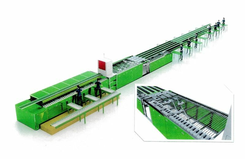 導入されるキュウリ選果の機械イメージ図