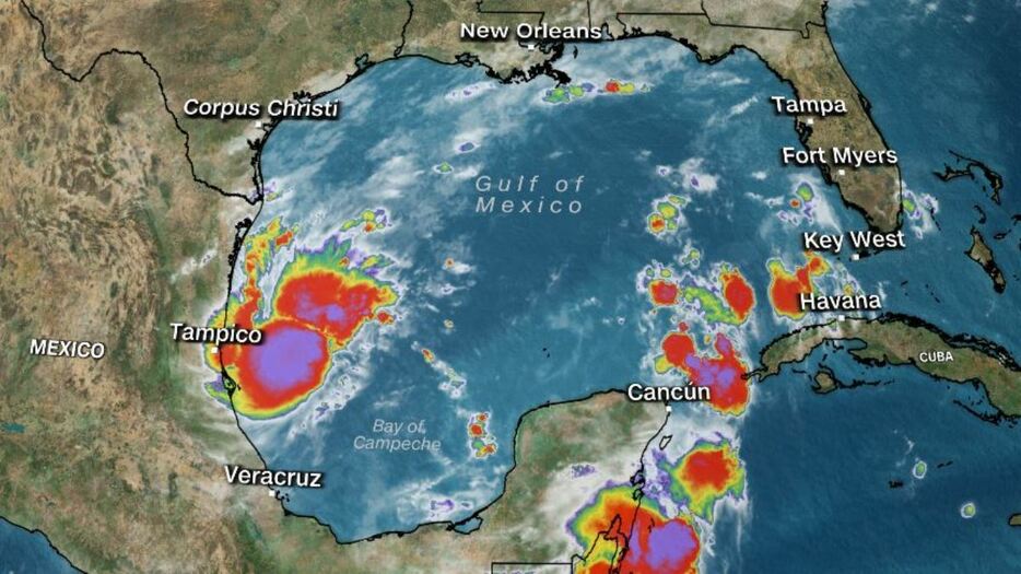 熱帯暴風雨がメキシコ湾で発生した