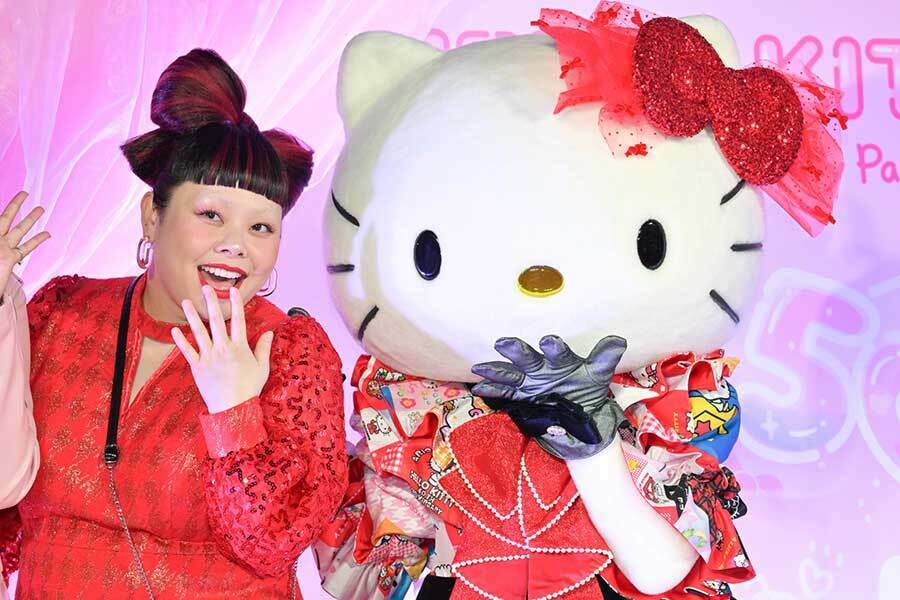 「HELLO KITTY 50th ANNIVERSARY PARTY」にゲストとして参加した渡辺直美【写真：ENCOUNT編集部、(C)’24 SANRIO 著作（株）サンリオ】