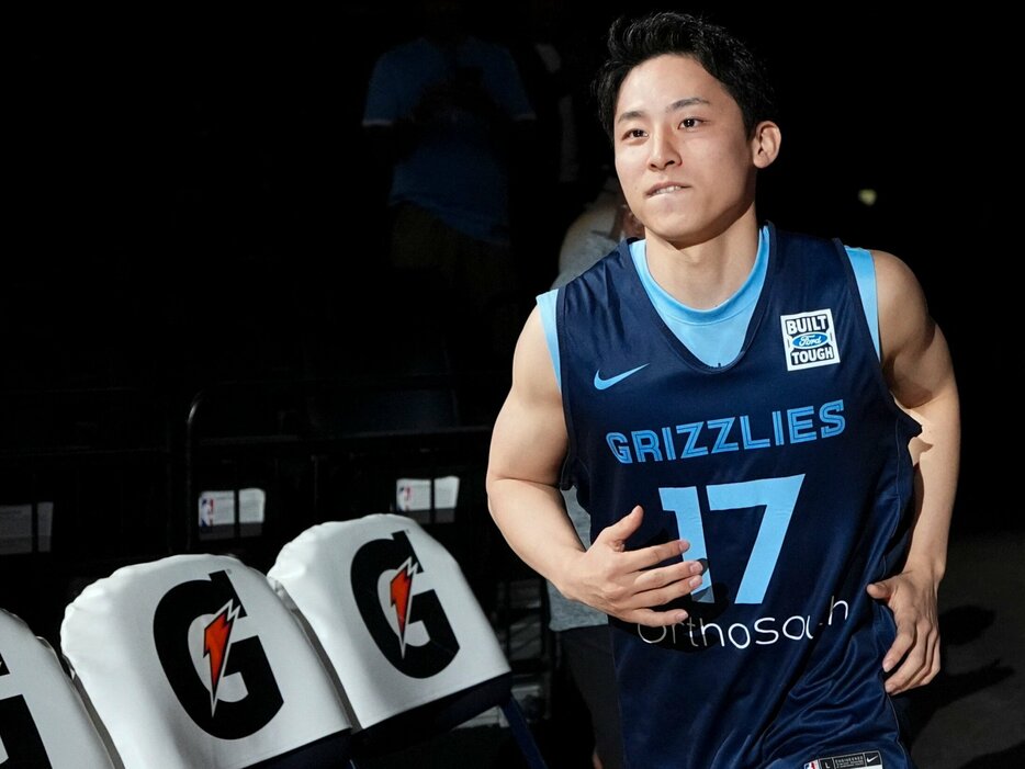 NBAメンフィス・グリズリーズと2ウェイ契約を結んだ河村勇輝（23歳）。現地23日の開幕ロースターに名を連ねた photograph by USA TODAY Network/AFLO