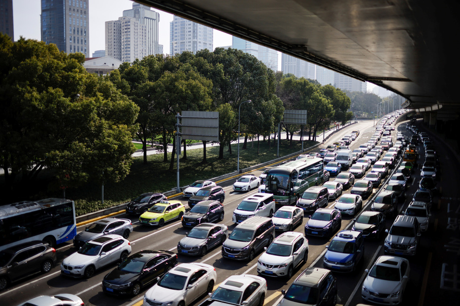 １０月１２日、    中国の９月の乗用車販売は前年同月比４.３％増加し、５カ月連続の減少から反転した。上海で２０２１年３月撮影（２０２４年　ロイター/Aly Song）