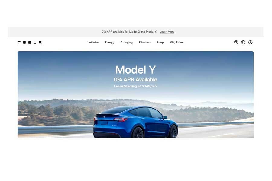 テスラのウェブサイト（画像：テスラ）