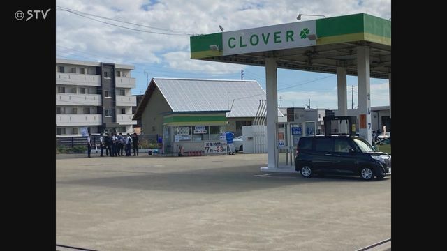 現場のガソリンスタンド（函館市）