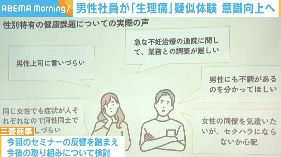 性別特有の健康課題についての実際の声