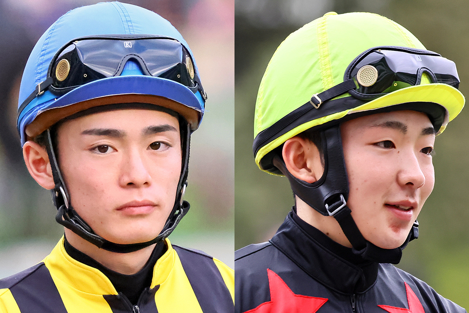 （左から）永野猛蔵騎手と小林勝太騎手