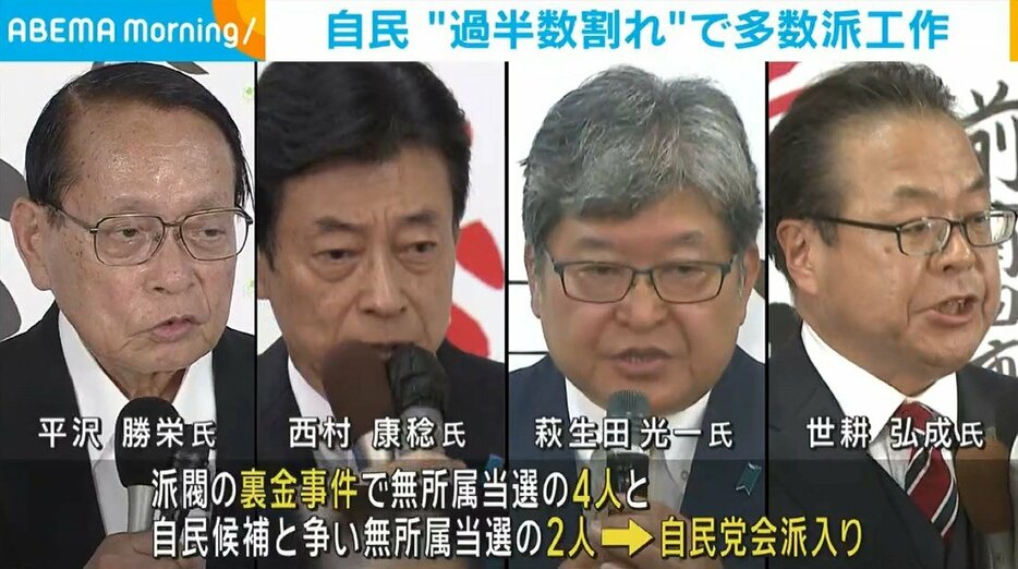 無所属で立候補して当選した4人