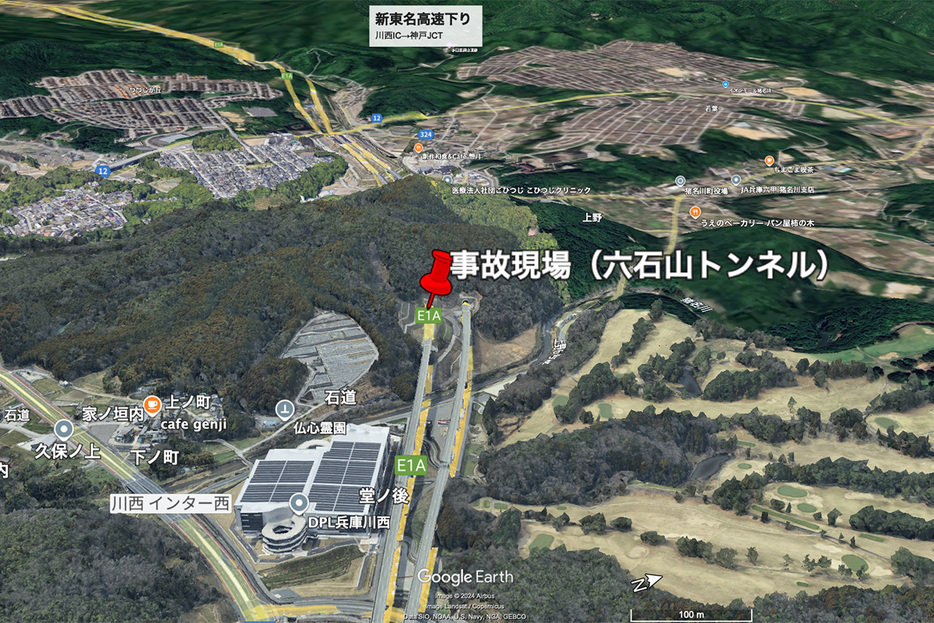 事故現場付近（画像：Google Earth）