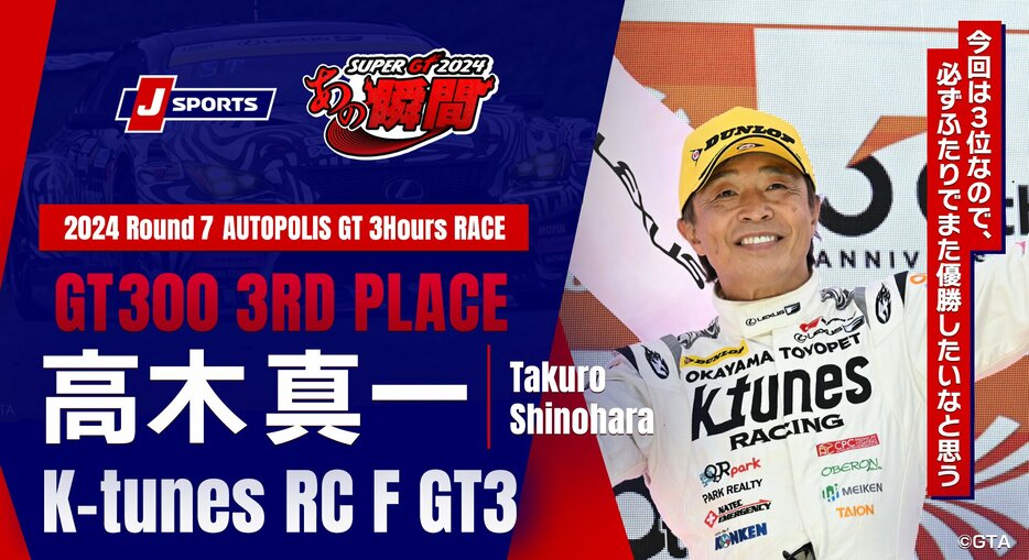 高木真一（No.96 K-tunes RC F GT3）