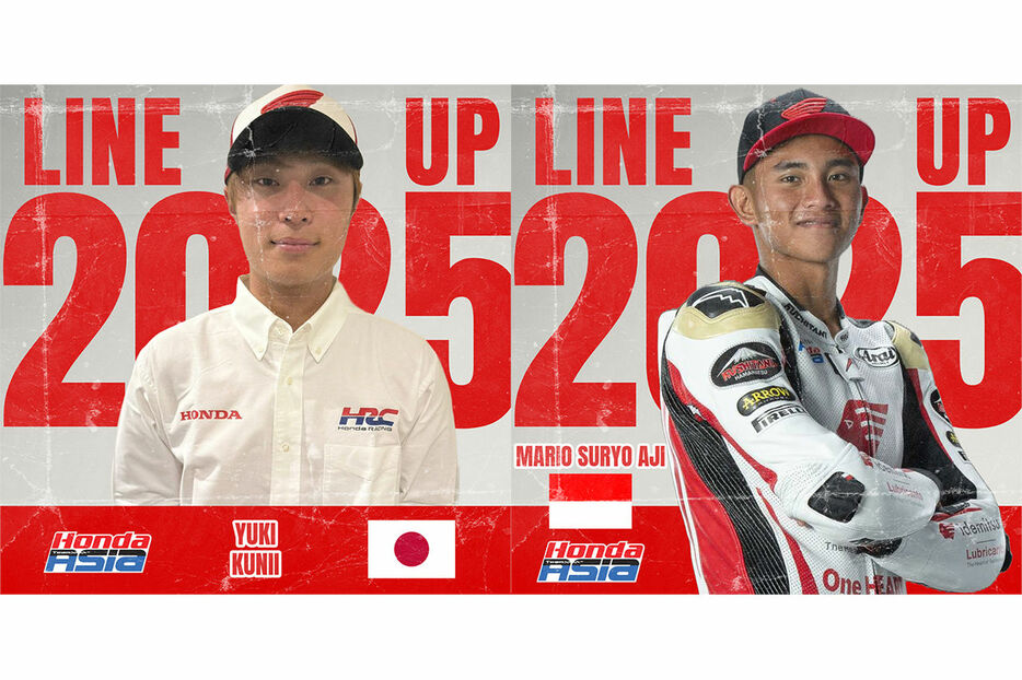 2025年にMoto2クラスに参戦するマリオ・アジと國井勇輝