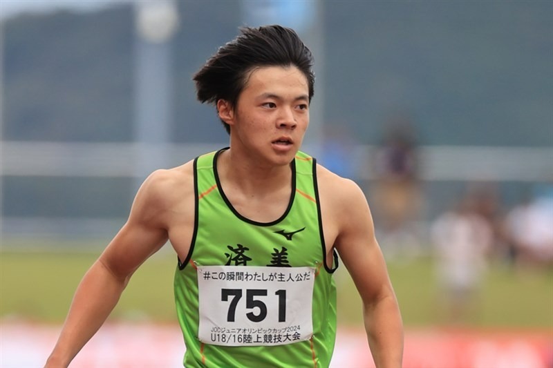 24年U16大会100mで5位に入った井手友郎