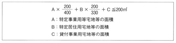 ［図表1］貸付事業用宅地を併用する場合の按分計算