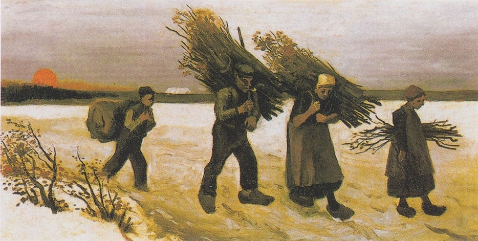 ゴッホ《 Wood Gatherers in the Snow》（1884）