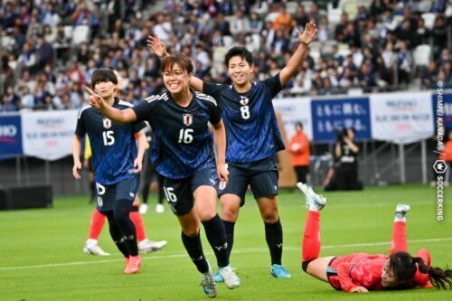 韓国戦で4点目を挙げた谷川萌々子 [写真]＝金田慎平