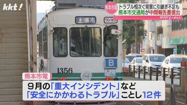 熊本市電 安全にかかわるトラブルことし12件