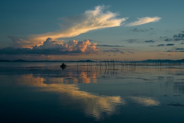 琵琶湖の夕暮れ（Photo by 琵琶湖写真家 辻田新也）