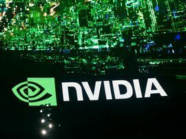 Nvidia branding. Photographer: Ian Maule/Bloomberg