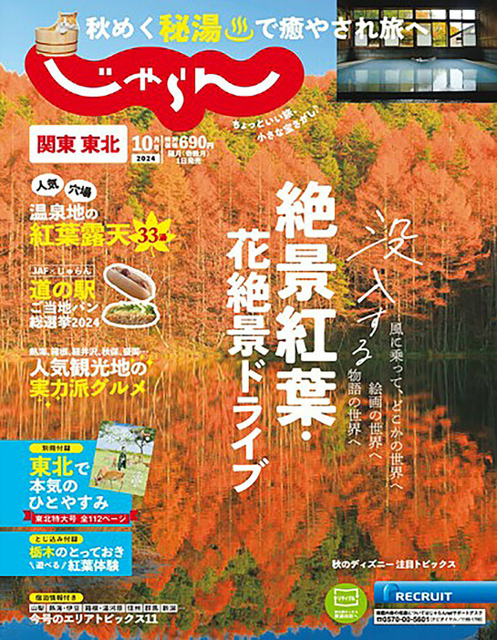 リクルートは８日、旅行情報誌「じゃらん」を来年３月発行分で休刊すると発表。隔月発行の「関東・東北じゃらん」などのほか、テーマ別の「ムックシリーズ」も終了。インターネットでの情報発信に集約する＝同社提供