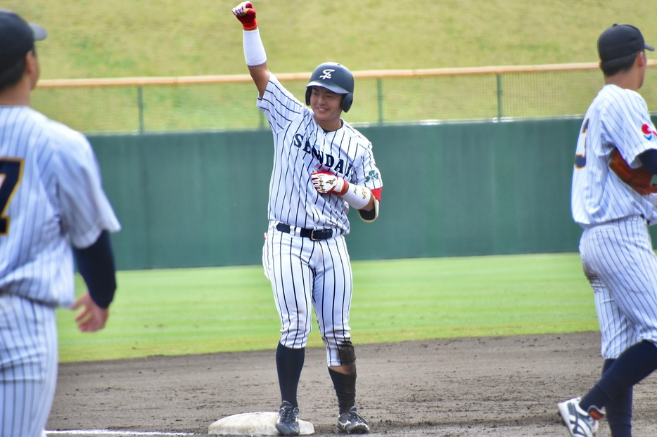 攻守にわたって活躍した仙台大・前田夢翔（鶴岡東）