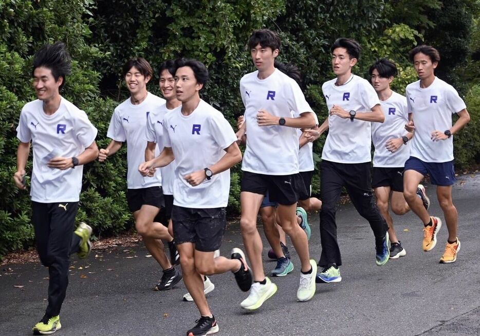 箱根駅伝予選会の試走をする立大メンバー(カメラ・手島　莉子)