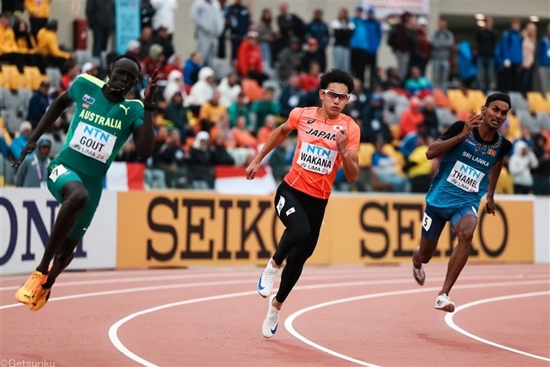 U20世界選手権200mでは準決勝に進んだ若菜選手（中央）